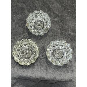 3 PRINCESS HOUSE Crystal Reversible 3-way Candle HolderTaper Votive Pillar Vtg